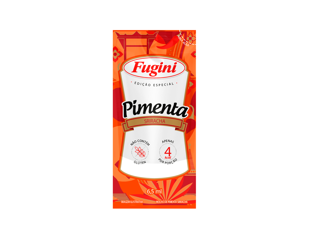 MOLHO DE PIMENTA VERMELHA SRIRACHA SACHÊ FUGINI 6,5 ML (CX 144 UN)